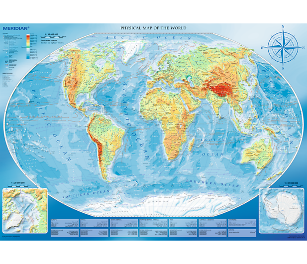 Trefl 4000 el Wielka mapa fizyczna świata Meridian - 479566 - zdjęcie 2